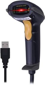img 3 attached to 🖨️ WoneNice черный портативный USB лазерный сканер штрих-кода - Проводной штрих-код сканер