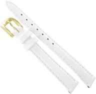 👉 white genuine calfskin leather watch band strap with 8mm stitching logo