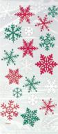 🎄 festive red & green snowflake holiday cellophane bags - pack of 20 logo