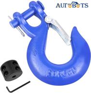 🔗 наборы крючков autobots grade 70 latch clevis slip hook & winch cable hook stopper - тяжелая кованая сталь 3/8", в комплекте ключ аллен, максимальная нагрузка 35 000 фунтов - синий и черный логотип