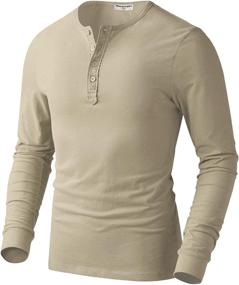 img 4 attached to 👕 Men's Casual Oatmeal Henley Shirts by Derminpro - Clothing Collection