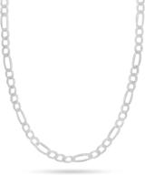premium made in italy pori jewelers figaro chain necklace in 925 sterling silver - luxurious and versatile 3.0mm-10.5mm - lobster claw closure for easy wear logo