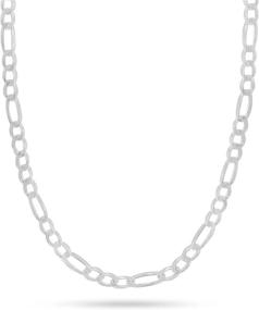 img 4 attached to Premium Made in Italy Pori Jewelers Figaro Chain Necklace in 925 Sterling Silver - Luxurious and Versatile 3.0MM-10.5MM - Lobster Claw Closure for Easy Wear