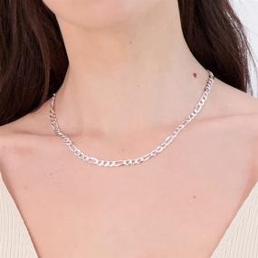 img 3 attached to Premium Made in Italy Pori Jewelers Figaro Chain Necklace in 925 Sterling Silver - Luxurious and Versatile 3.0MM-10.5MM - Lobster Claw Closure for Easy Wear