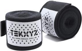 img 2 attached to 🥊 TEKXYZ Pro 200" Inch Semi-Elastic Hand Wraps: Ideal for Boxing, Kickboxing, Muay Thai, MMA