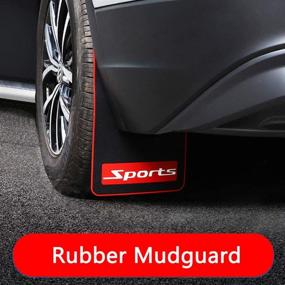 img 3 attached to 🚗 Universal Fit Black Rubber Mud Flaps for Cars - Soft Material Automotive Fender Car Mud Guards - No Collision Sports Splash Guards - 43.5cmx23cmx0.5cm