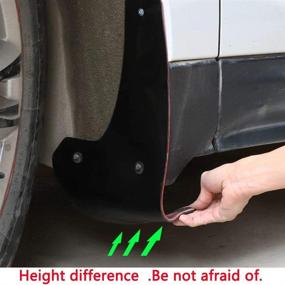 img 2 attached to 🚗 Universal Fit Black Rubber Mud Flaps for Cars - Soft Material Automotive Fender Car Mud Guards - No Collision Sports Splash Guards - 43.5cmx23cmx0.5cm