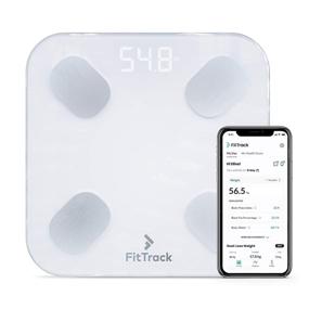 img 3 attached to FitTrack Dara Smart BMI Digital Scale - Accurate Bluetooth Glass Bathroom Scale for Weight and Body Fat Tracking (White)