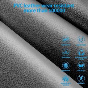 img 1 attached to 🚗 Gray 2Pcs Premium Pu Car Seat Cover - Full Wrapping Edge & Non-Slip Bottom Front Seat Protector for Most Vehicles - Sunny Color