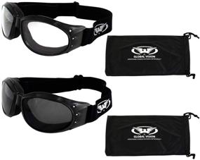 img 4 attached to Enhanced Visibility: Global Vision 2 Pairs Eliminator Deluxe Anti-Fog Goggles with Smoke and Clear Lens – Includes Microfiber Pouches