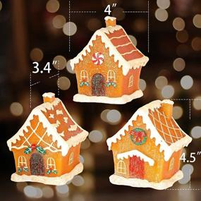 img 2 attached to 🎅 Immeiscent Christmas Flameless Candles Set of 3 - Santa House Carved Candle with Remote & Timer - Real Wax LED Pillar Candles for Xmas, Home Decor, Holidays