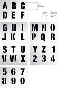 img 3 attached to 🔤 5cm Tall Modern Capitals Letter Stencils - Alphabet Numbers - 6 Sheets - 8 x 5.75 inches