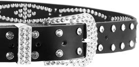 img 2 attached to Fashion Studded Western Crystal Rhinestone Women's Accessories in Belts