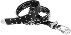 img 3 attached to Fashion Studded Western Crystal Rhinestone Women's Accessories in Belts