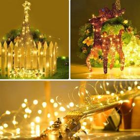 img 3 attached to 🔌 YoTelim LED Fairy String Lights with Remote Control - 2 Sets of 100 LED 33ft/10m Micro Silver Wire Indoor Battery Operated LED Fairy Lights for Garden Home Party Wedding Festival Decorations in Warm White