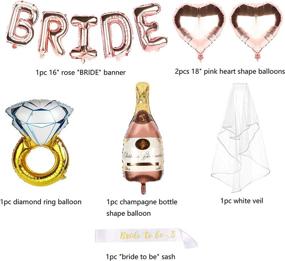 img 3 attached to Bachelorette Party Decorations Kit and Bride to Be Sash - Perfect for Bridal Showers, Champagne Bottle Balloon & Valentine's Day Gift!