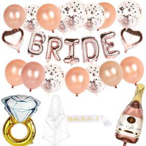 img 4 attached to Bachelorette Party Decorations Kit and Bride to Be Sash - Perfect for Bridal Showers, Champagne Bottle Balloon & Valentine's Day Gift!