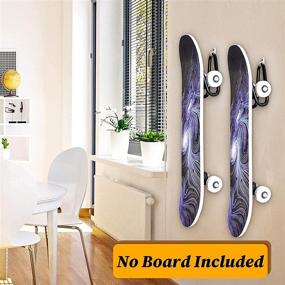 img 2 attached to 🛹 Jupitoo Skateboard Wall Mount 2 Pack – High-Quality Skateboard Wall Hanger Hooks Rack – Versatile Longboard Holder Wall Mount – Flexible Hanger for Skateboards, Longboards, Skis, Penny Boards, and More