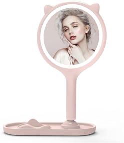 img 4 attached to 💄 Portable LED Makeup Mirror with Touch Screen, 3 Color Adjustable Lighting, Detachable 360° Swivel Vanity Mirror with 1X/10X Magnification - Ideal Tabletop Mirror for Girls and Ladies