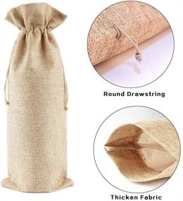 img 2 attached to 🍷 Set of 20 Jute Burlap Wine Bags with Drawstring, 14 x 6 1/4 inch Travel Wine Gift Bags in Red and Brown Colors for Wedding, Christmas, Party