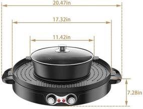 img 2 attached to 🔥 Kacsoo Upgraded Electric Grill Hot Pot: 2 in 1 Multi-function Smokeless Grill and Hot Pot with Dual Temperature Control, Easy Cleaning (2200W)