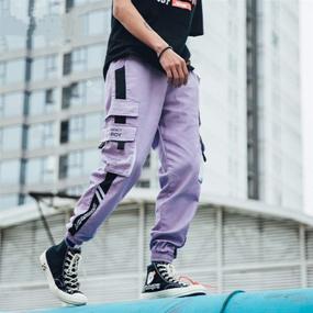 img 3 attached to Aelfric Eden Men's Long Casual Cargo Pants: Unisex Streetwear with Loose Fit & Hip-Hop Style