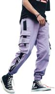 aelfric eden men's long casual cargo pants: unisex streetwear with loose fit & hip-hop style logo