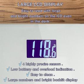 img 3 attached to 📊 Moss and Stone Digital Body Weight Bathroom Scale: Smart Step-on Technology, Easy Read LCD, Up to 400 Pounds, Highly Accurate Home Scale