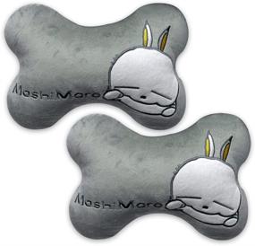 img 4 attached to 🚗 Tianmei 2PCS LMT Cartoon Styling Car Headrest Protect Neck Pillow - Cute Fashion Travel Rest Pillow Cushion Pad in Gray Color - 1 Pair