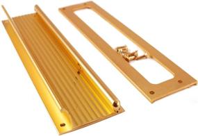 img 1 attached to 🚪 Aluminum Door Plate Slot with Full Hinged Spring Loaded Flap &amp; Back Plate, 3&#34; X 13&#34;, Brass Finish - Improved SEO