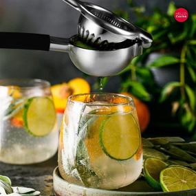 img 3 attached to 🍋 HELLO CUCINA Stainless Steel Lemon Squeezer: Premium Manual Citrus Juicer with Silicon Handle - Kitchen Essential for Fresh Fruit Juice Pressing