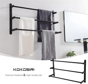 img 2 attached to 🛀 KOKOSIRI 3-Tiers Matte Black Bath Towel Bars: Stylish Wall Mounted Towel Rack for Bathroom - Stainless Steel, B5002BK