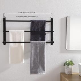 img 1 attached to 🛀 KOKOSIRI 3-Tiers Matte Black Bath Towel Bars: Stylish Wall Mounted Towel Rack for Bathroom - Stainless Steel, B5002BK