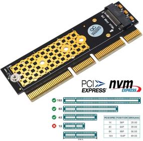 img 3 attached to 💪 High-Performance M.2 NGFF NVMe SSD to PCIE 3.0 X16/X8/X4 Adapter with Heatsink - Ideal for 1U/2U Servers and Low Profile PCs