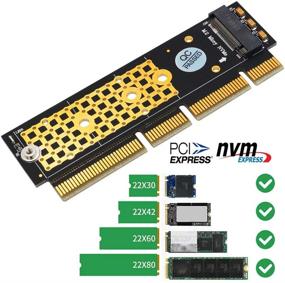 img 1 attached to 💪 High-Performance M.2 NGFF NVMe SSD to PCIE 3.0 X16/X8/X4 Adapter with Heatsink - Ideal for 1U/2U Servers and Low Profile PCs