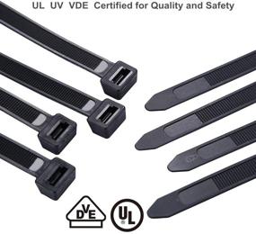 img 2 attached to 💪 Ultra Heavy Duty UV Cable Ties - 60 Piece Set | 11.8" Width, 0.51" Thickness, 250 lbs Tensile Strength | Black Ties for Multifunctional Use