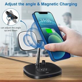 img 2 attached to 🔌 ZUBARR 4-in-1 Fast Wireless Charger with Magnetic Charging Station - Compatible with iPhone 12/12 Pro/12 Pro Max/12 Mini, iWatch SE/6/5/4/3/2, Airpods 2/Pro, Apple Pencil - Includes QC 3.0 Adapter