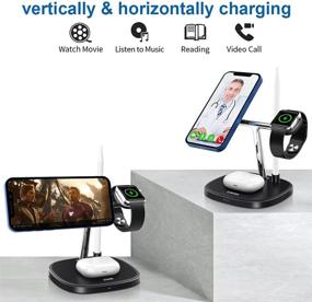 img 1 attached to 🔌 ZUBARR 4-in-1 Fast Wireless Charger with Magnetic Charging Station - Compatible with iPhone 12/12 Pro/12 Pro Max/12 Mini, iWatch SE/6/5/4/3/2, Airpods 2/Pro, Apple Pencil - Includes QC 3.0 Adapter