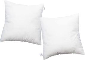 img 4 attached to 🛋️ Nestl Plain Throw Pillows 20x20 Inches - Decorative Pillow Insert Set of 2 - Square Throw Pillow Inserts, Premium Down Alternative Polyester Cushions for Couch, Sofa, Bed - Sham Stuffer