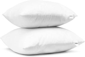 img 2 attached to 🛋️ Nestl Plain Throw Pillows 20x20 Inches - Decorative Pillow Insert Set of 2 - Square Throw Pillow Inserts, Premium Down Alternative Polyester Cushions for Couch, Sofa, Bed - Sham Stuffer