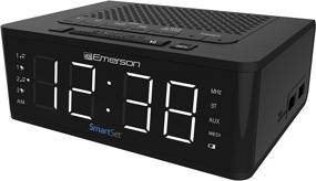 img 4 attached to ⏰ Emerson SmartSet Alarm Clock Radio with Bluetooth Speaker, Charging Station and Dual USB Ports for iPhone, iPad, iPod, Android, Tablets - ER100102