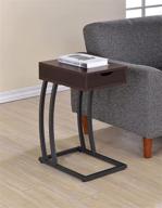 coaster industrial accent table: storage drawer, outlet & elegant cappuccino finish logo