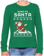 🎅 joyful santa sleeve t-shirt: festive boys' christmas sweater-inspired clothing logo