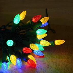 img 2 attached to Abkshine 17.5Ft 50 Counts C3 LED Multicolor Christmas Lights, Battery Operated Strawberry Fairy Lights with Green Wire for Christmas Tree, Party, Bedroom, Wedding Decor - Multi-Colored