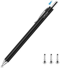 img 4 attached to 🖊️ Mixoo Retractable Stylus for Touch Screens - High Sensitivity Universal Stylus Pen with Replaceable Disc Tips - Black