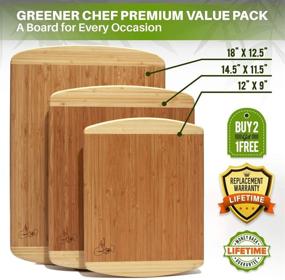 img 2 attached to 🍽️ Wood Bamboo Cutting Board Set - Premium 3-Piece Value Pack for Kitchen, Fruit, Vegetables, BBQ, Meat - XL, Medium & Small Size Cutting Boards