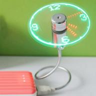 🕒 anysecu usb clock fan - real time clock led light - cool gadget (silver, 1 piece) - enhanced seo logo