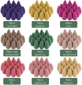 img 2 attached to 🌈 Aodaer 450 Pieces Backflow Incense Cones - Colorful Natural Scents for Serene Waterfall Incense Burner Holder - Perfect Meditation and Yoga Gift