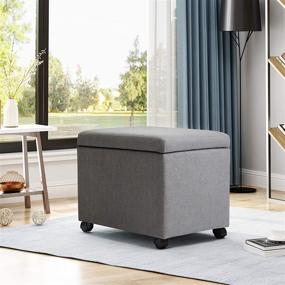 img 3 attached to 🗄️ Christopher Knight Home Mateo Traditional Gray Fabric File Storage Ottoman: Stylish and Practical Home Office Solution