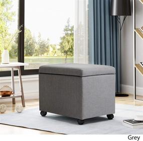 img 2 attached to 🗄️ Christopher Knight Home Mateo Traditional Gray Fabric File Storage Ottoman: Stylish and Practical Home Office Solution